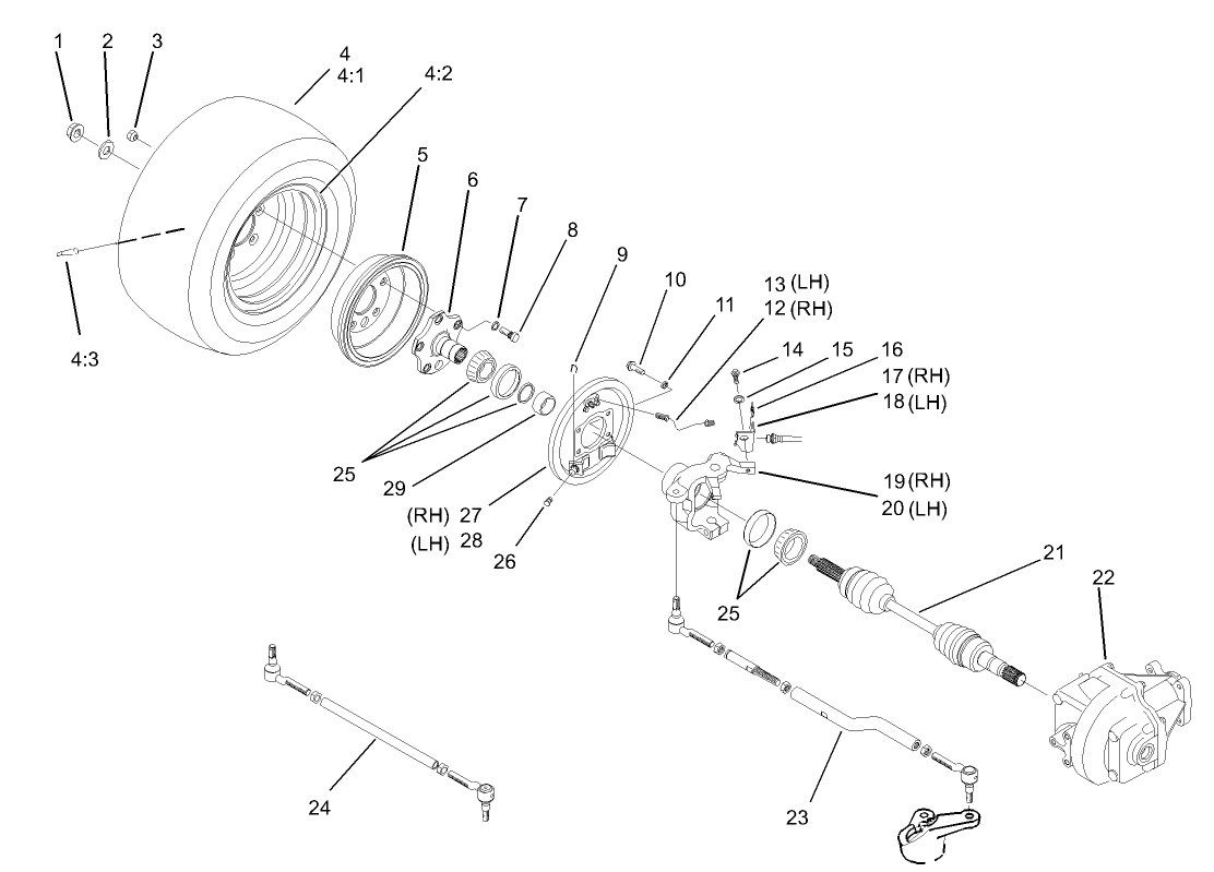 4 Wheel Drive Front Wheel Assembly  (only on: 07217)