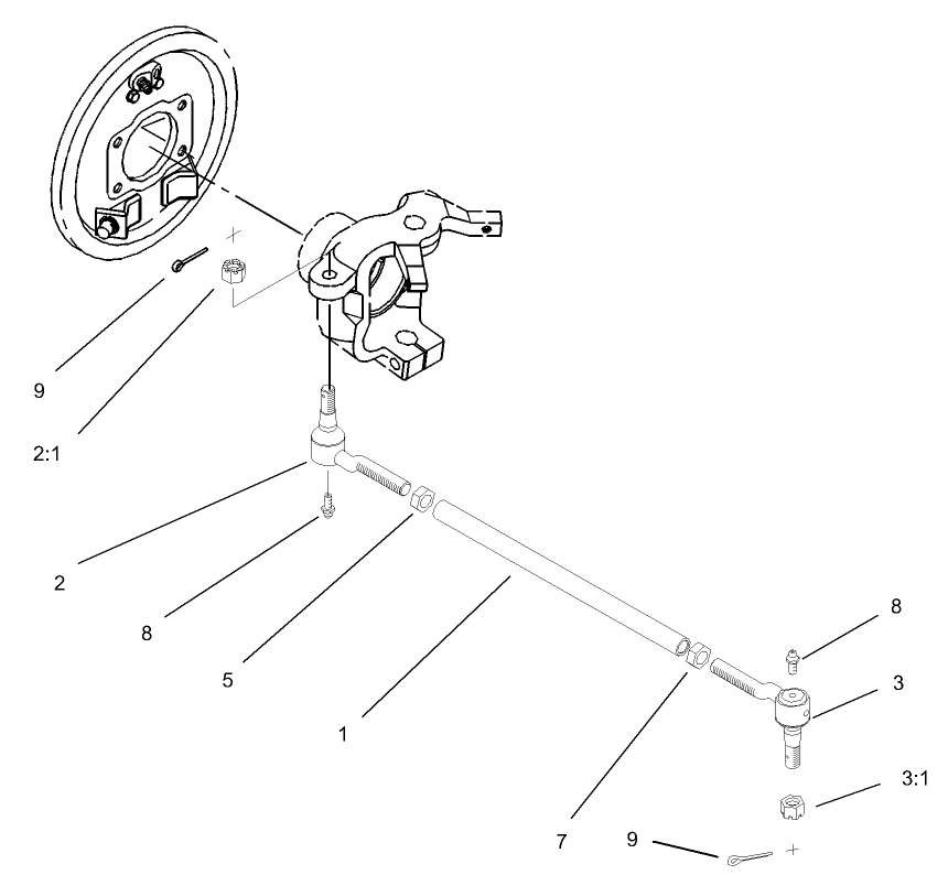 Left Hand Tie Rod Assembly  (only on: 07217)