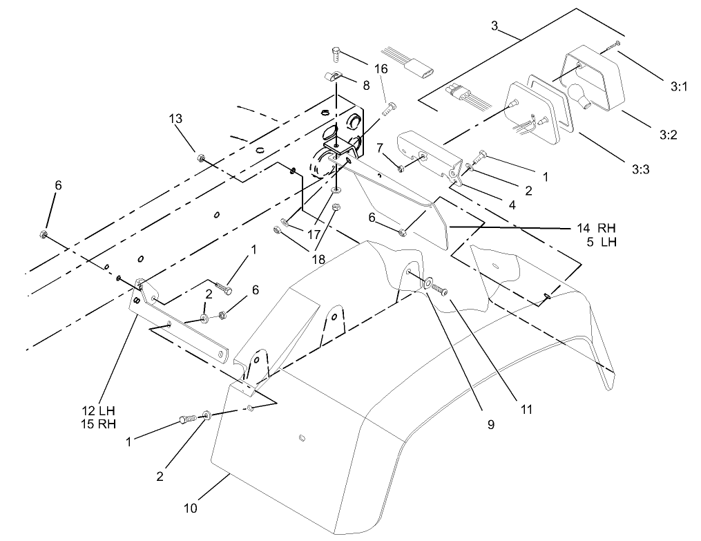 Tail Light and Fender Assembly