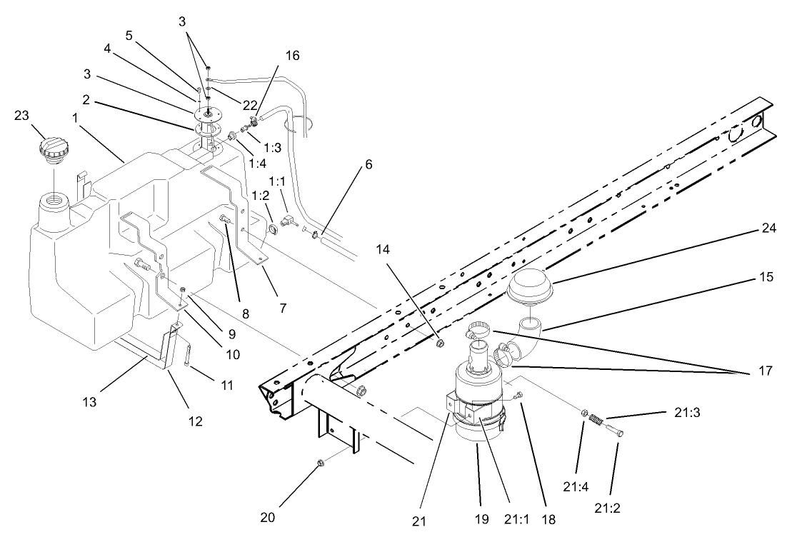Fuel Tank and Air Cleaner Assembly