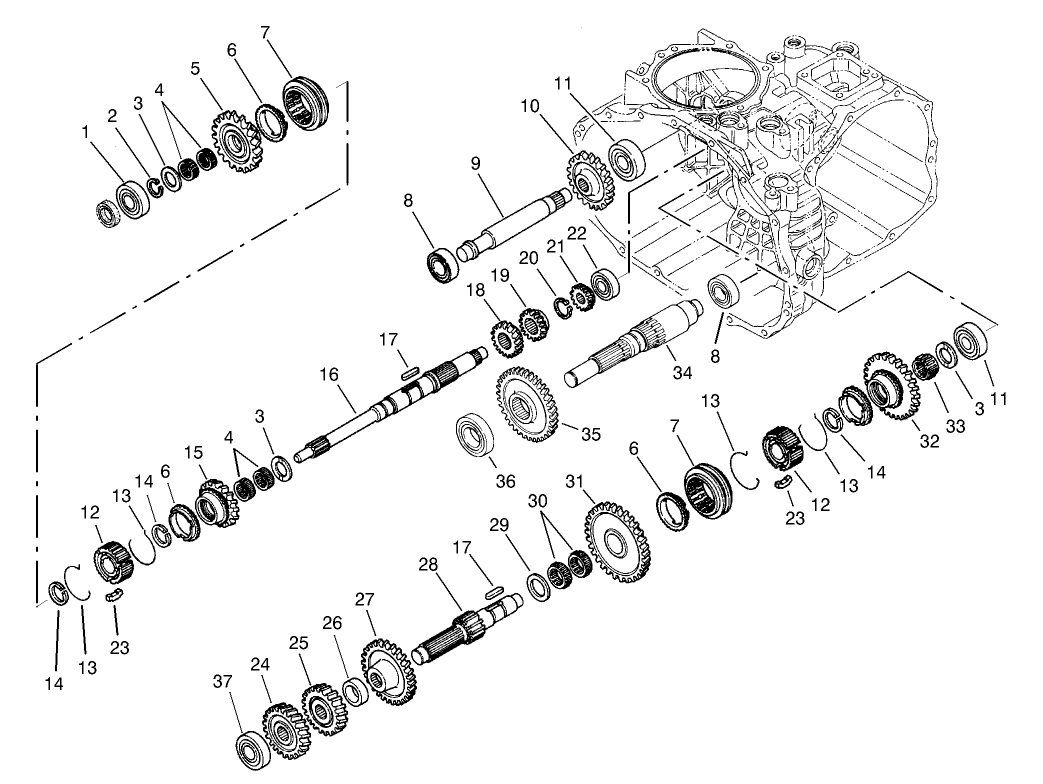 Gear Shaft Assembly  Transaxle Assembly No. 105-4190