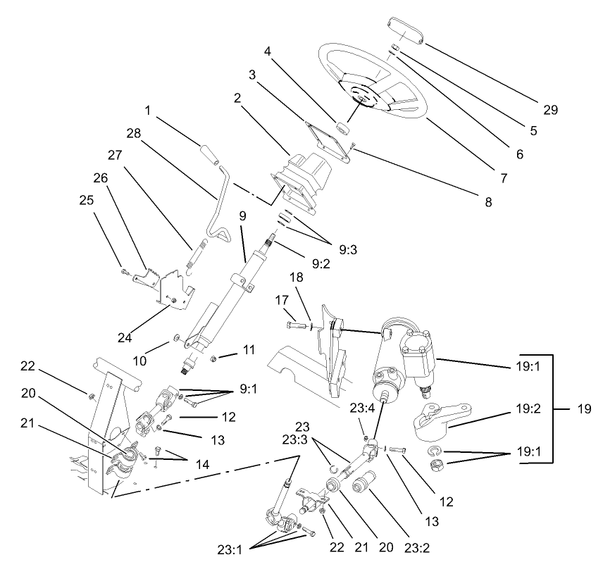4 Wheel Drive Steering Assembly (only on: 07217TC)