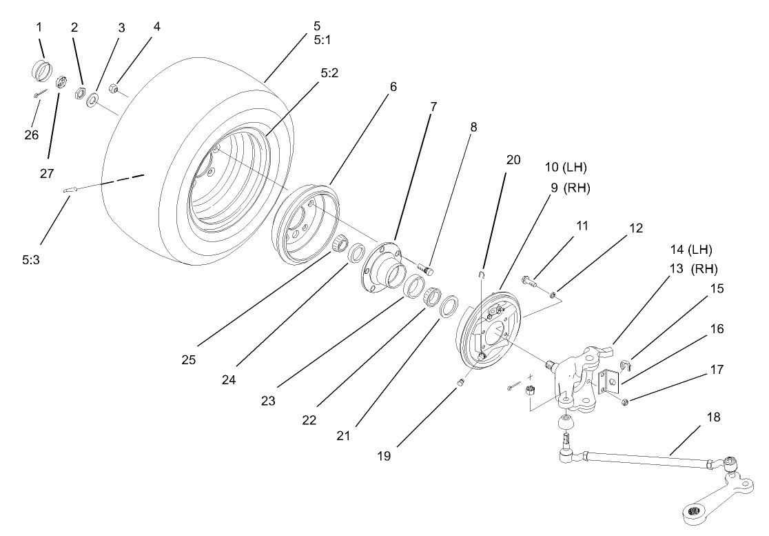 2 Wheel Drive Front Wheel Assembly (only on: 07213TC)