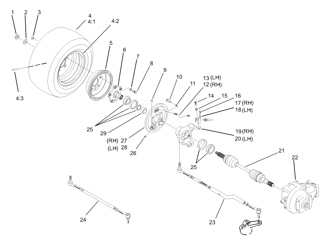 4 Wheel Drive Front Wheel Assembly (only on: 07217TC)
