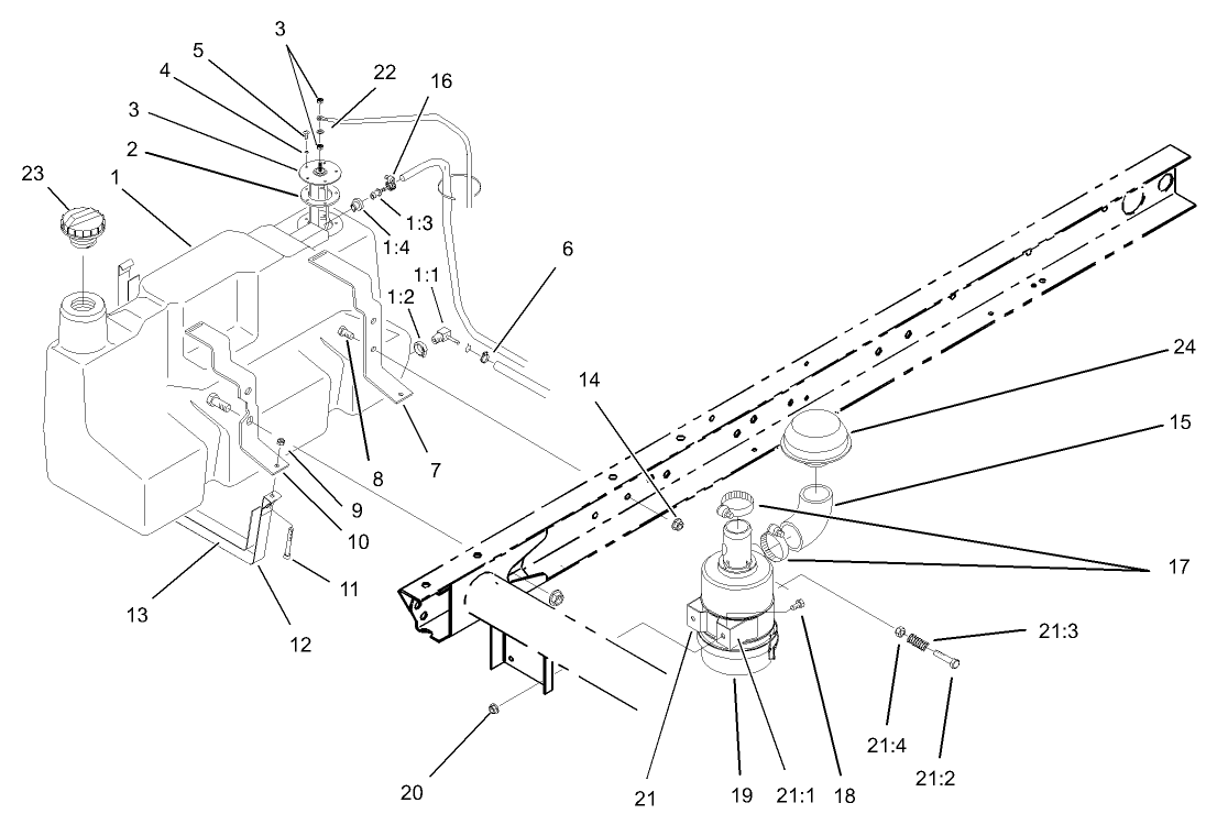 Fuel Tank and Air Cleaner Assembly