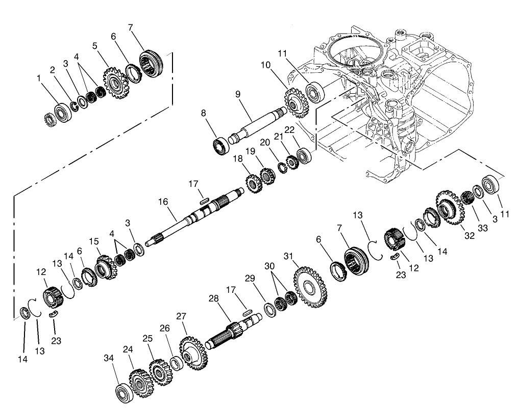 Gear Shaft Assembly Transasle Assembly No. 105-4180 (only on: 07213TC)