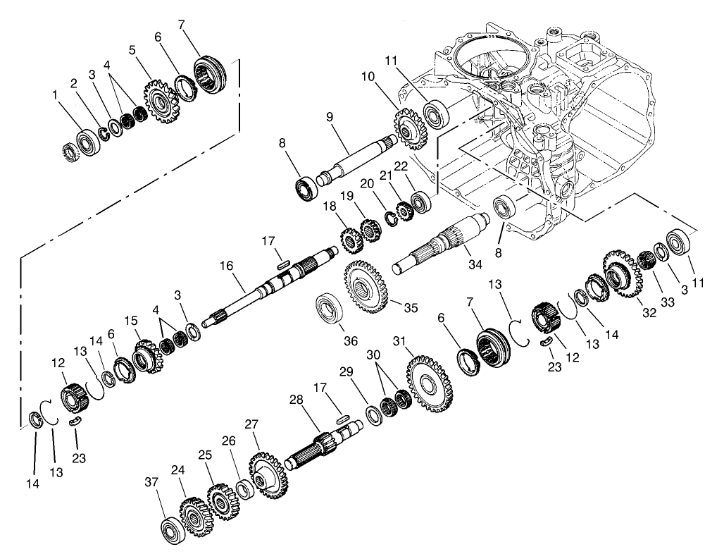 Gear Shaft Assembly Transaxle Assembly No. 105-4190 (only on: 07217TC)