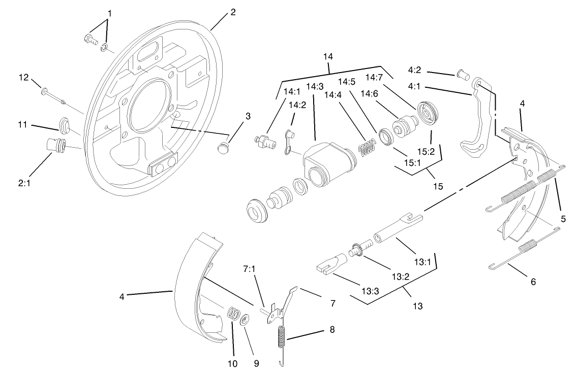 Right Hand Rear Brake Assembly No. 93-7125