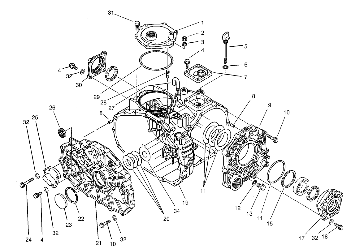Transaxle Case Assembly  2 Wheel Drive Transaxle Assembly No. 105-4180