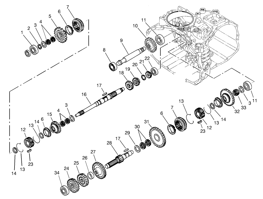 Transaxle Gear Shaft Assembly  2 Wheel Drive Transaxle Assembly No. 105-4180