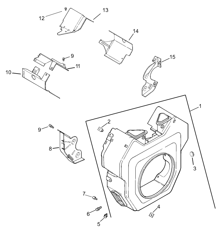 Blower Housing and Baffle Assembly  Kohler CH23-76548