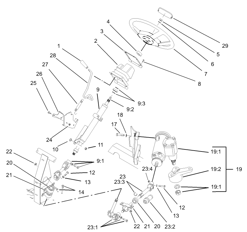 4 Wheel Drive Steering Assembly  (only on: 07218)
