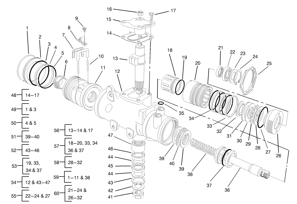 2 Wheel Drive and 4 Wheel Drive Steering Gear Assembly