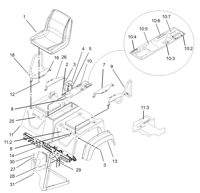 Shroud and Seat Assembly