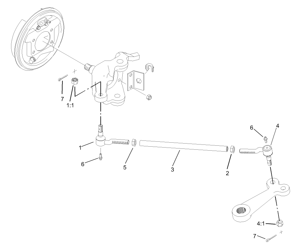 2 Wheel Drive Tie Rod Assembly  (only on: 07211 and 07212)