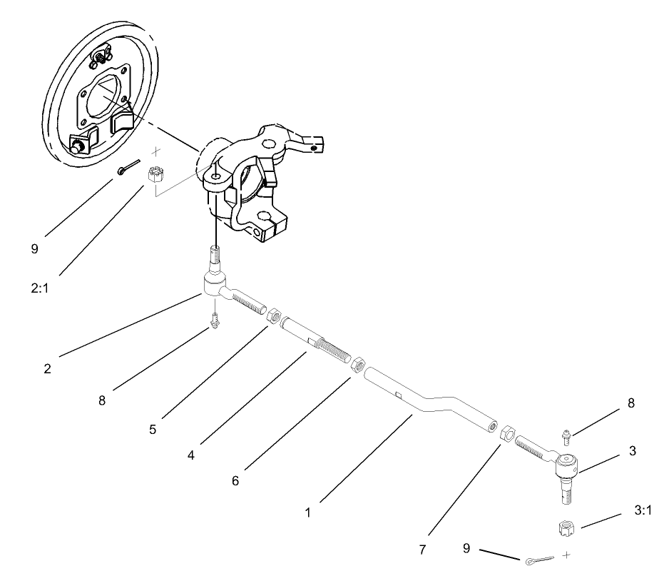 4 Wheel Drive RH Tie Rod Assembly  (only on: 07218)