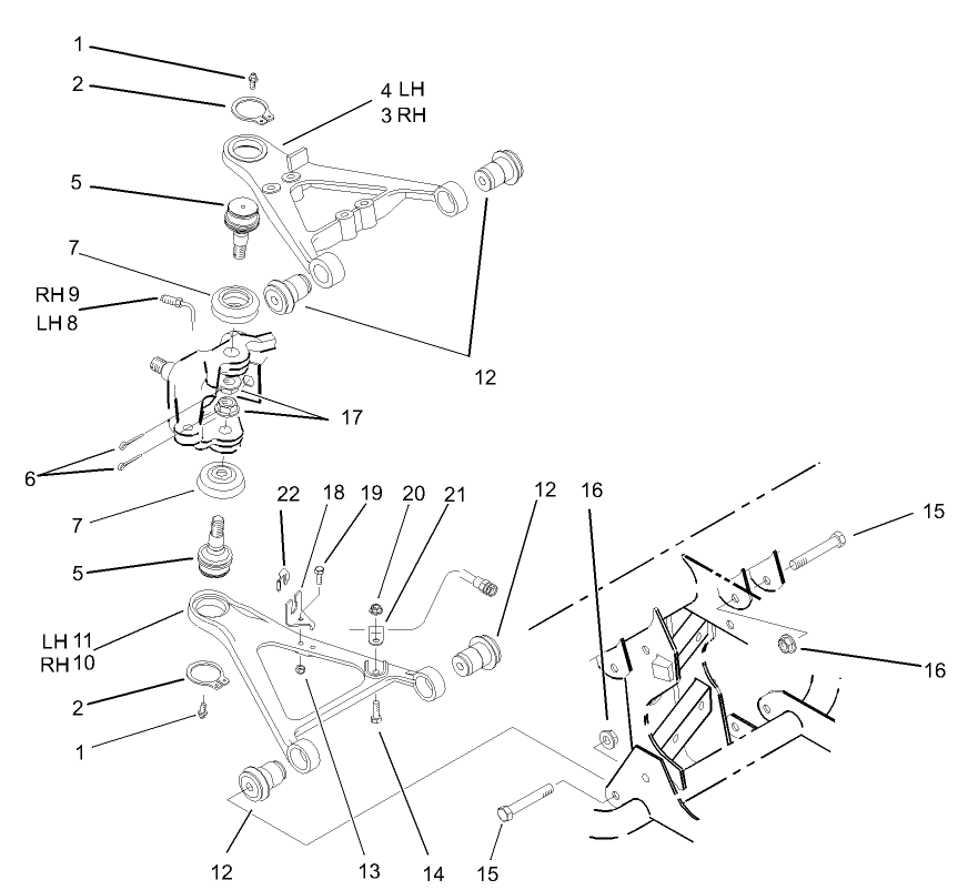 2 Wheel Drive Front Control Arm Assembly  (only on: 07211 and 07212)