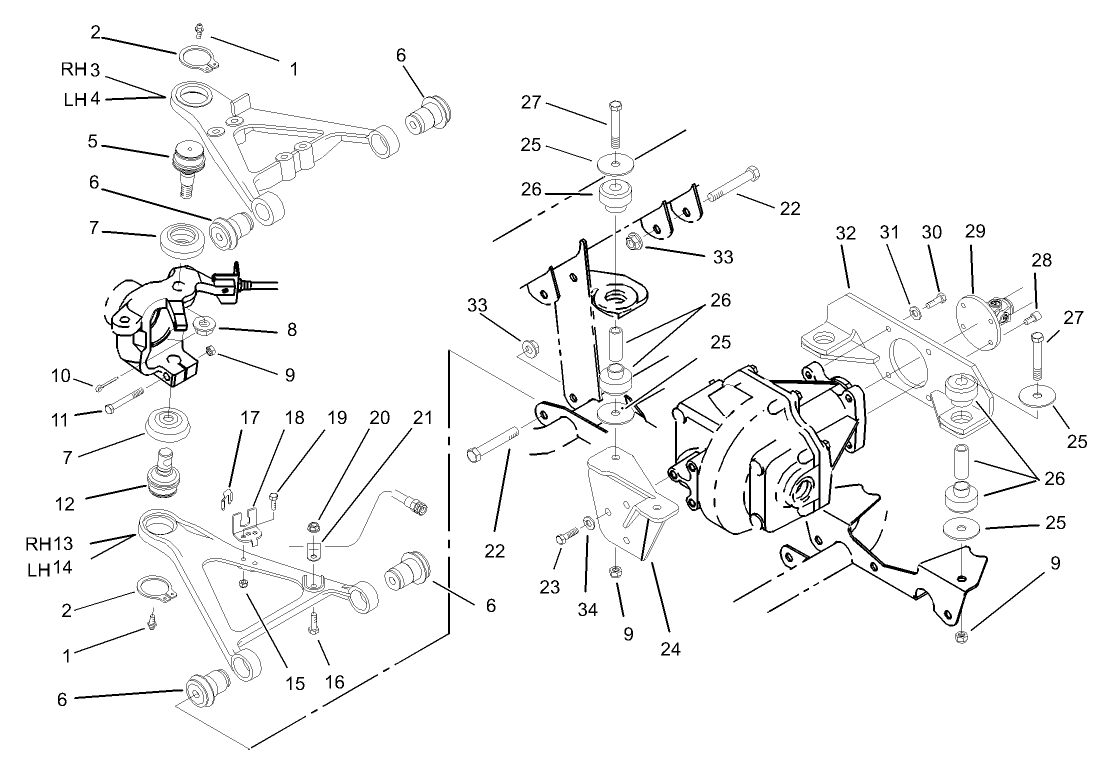 4 Wheel Drive Front Control Arm Assembly  (only on: 07218)