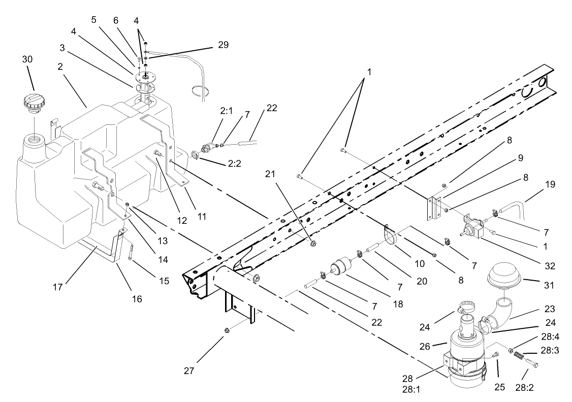 Fuel Tank and Air Cleaner Assembly