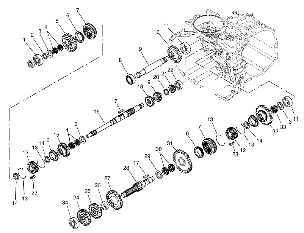 Gear Shaft Assembly  Transaxle Assembly No. 105-4180 (Only on: 07211 and 07212)