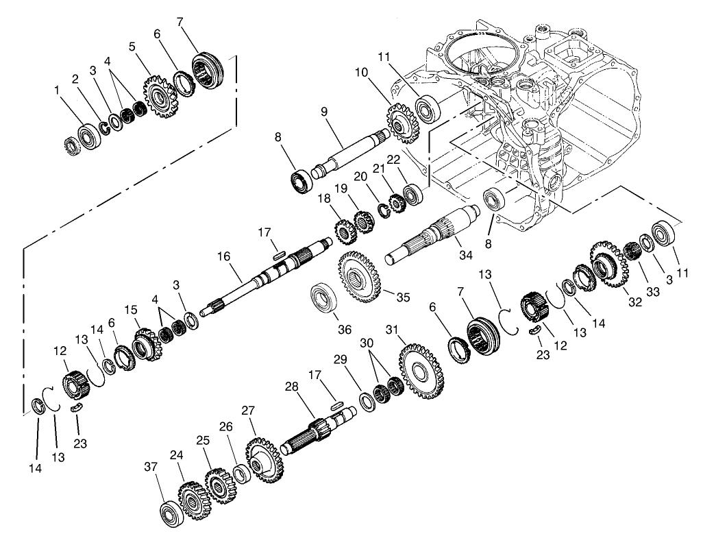 Gear Shaft Assembly  Transaxle Assembly No. 105-4190 (Only on: 07218)