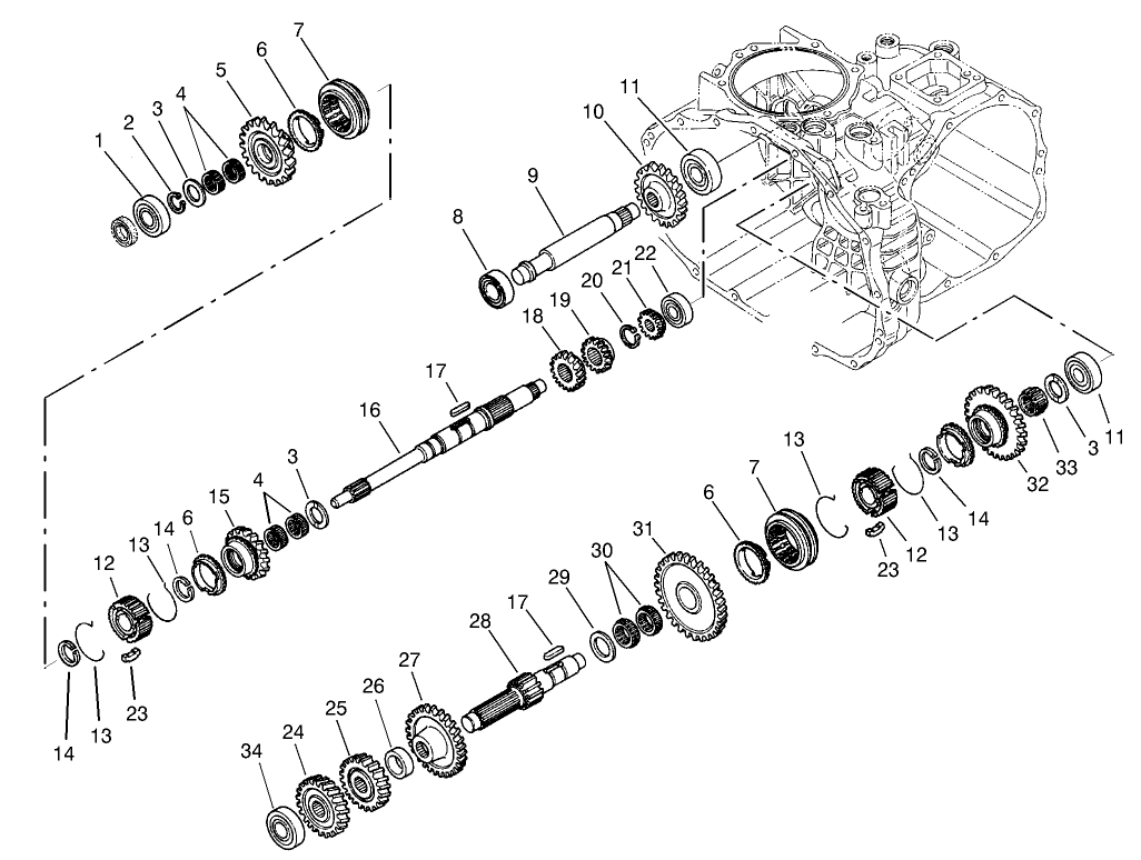 Transaxle Gear Shaft Assembly No. 105-4180