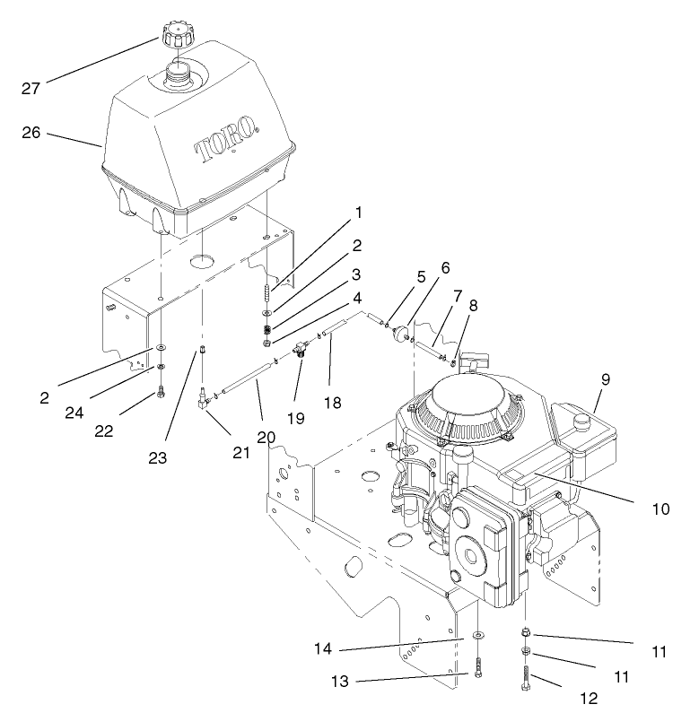 Engine and Fuel System Assembly