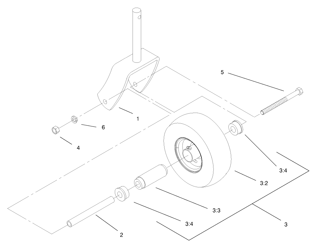 Caster and Wheel Assembly No. 1-322154