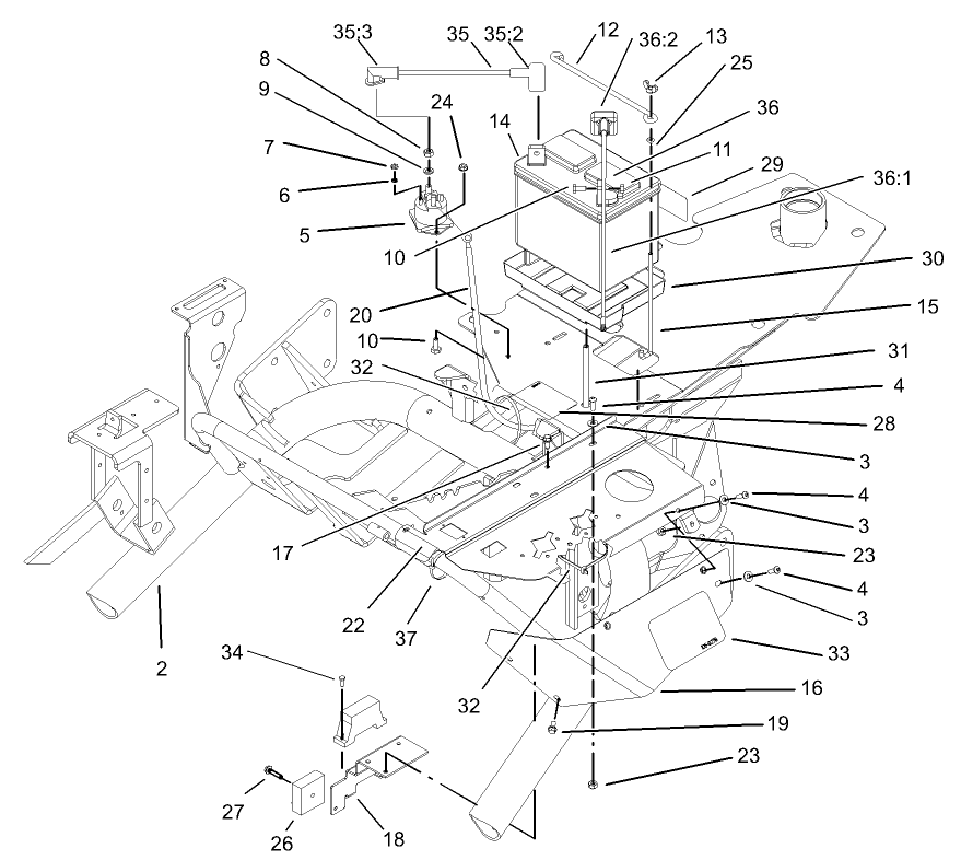 Frame and Battery Assembly