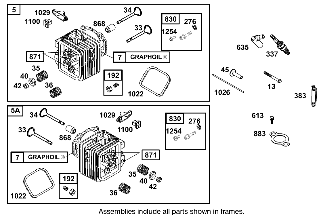 Cylinder Head Assembly Briggs and Stratton Model 350447-1331-E1