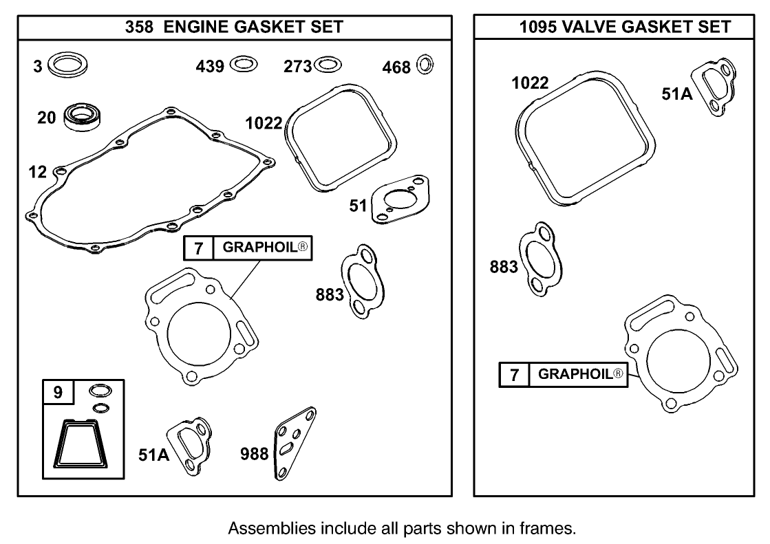Gasket Assembly Briggs and Stratton Model 350447-1331-E1