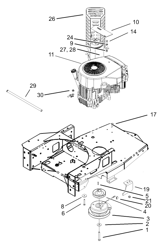 Engine and Clutch Assembly