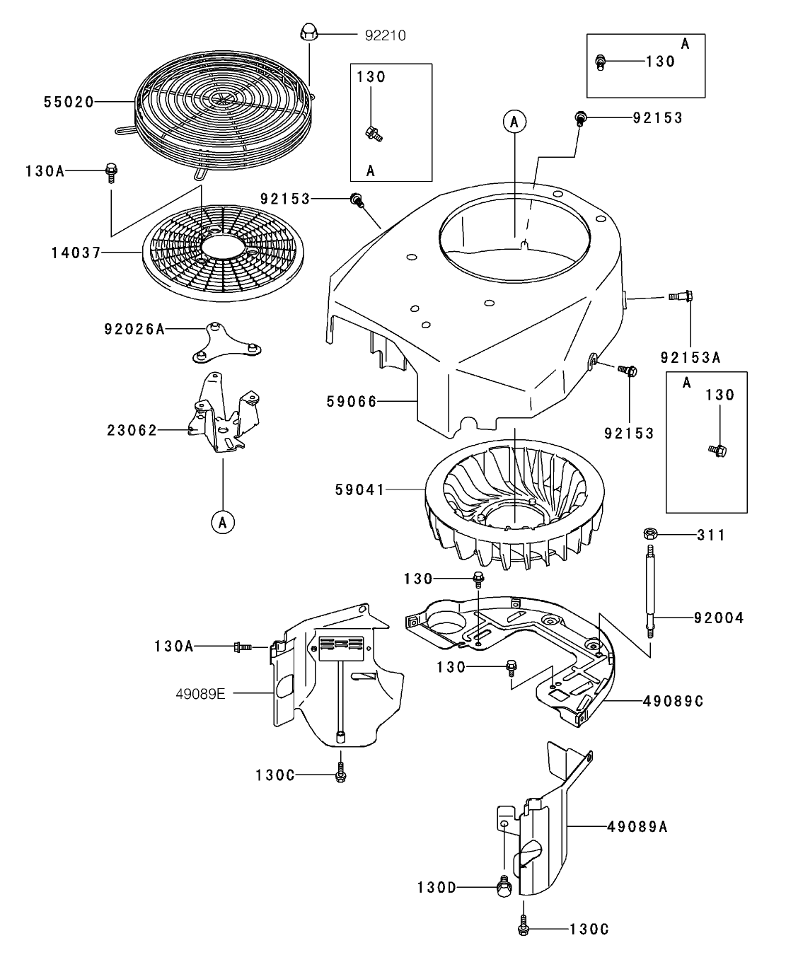 Cooling Equipment Assembly  Kawasaki FH500V-BS36