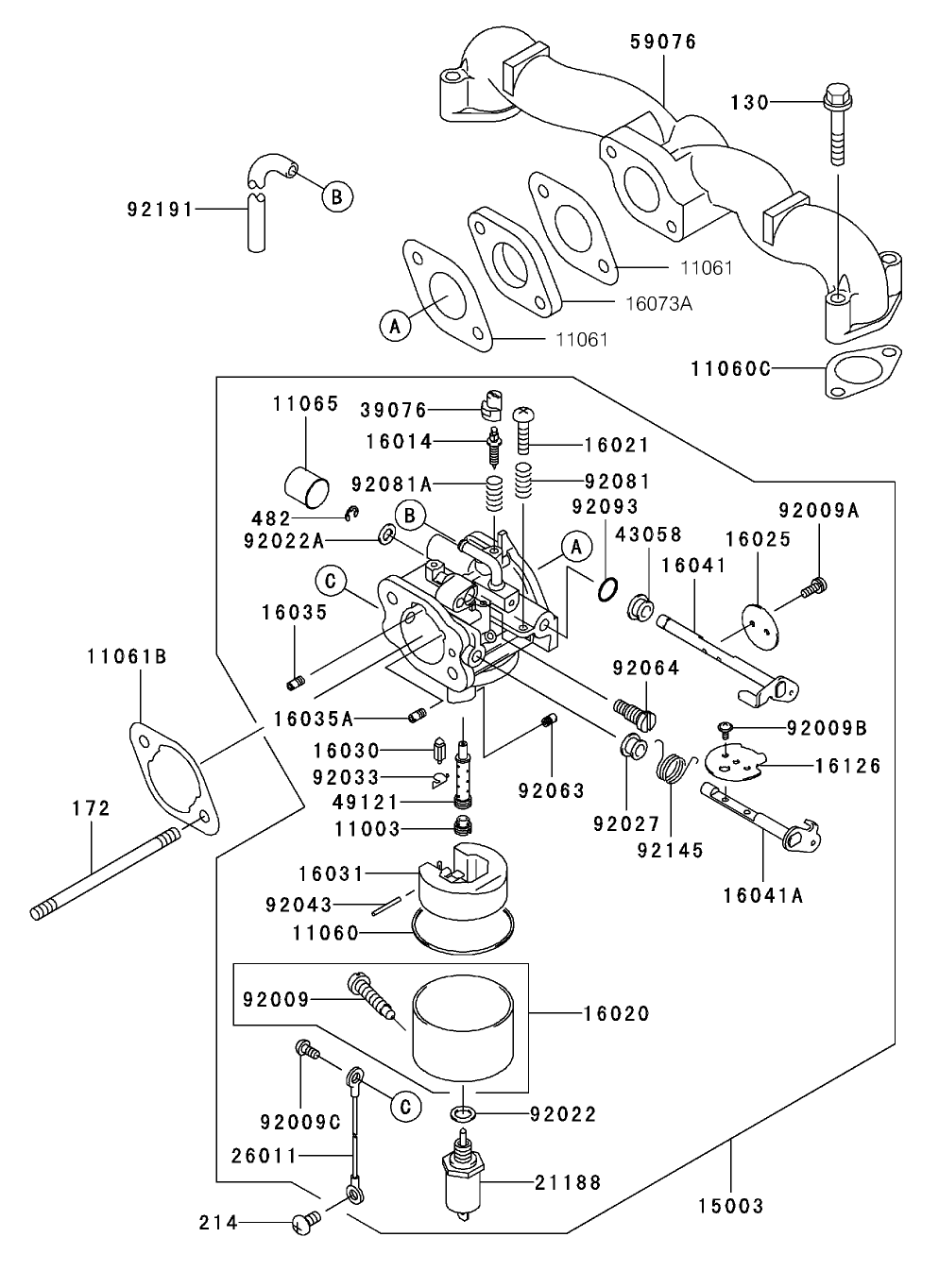 Carburetor Assembly  Kawasaki FH500V-BS36
