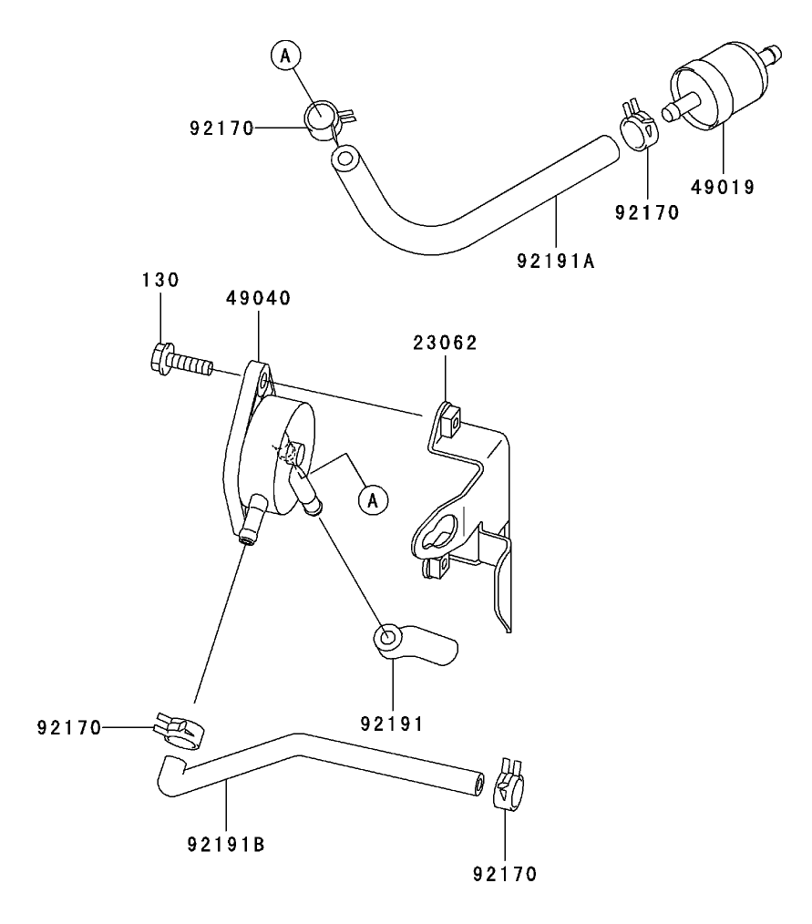 Fuel Tank/Fuel Valve Assembly  Kawasaki FH500V-BS36