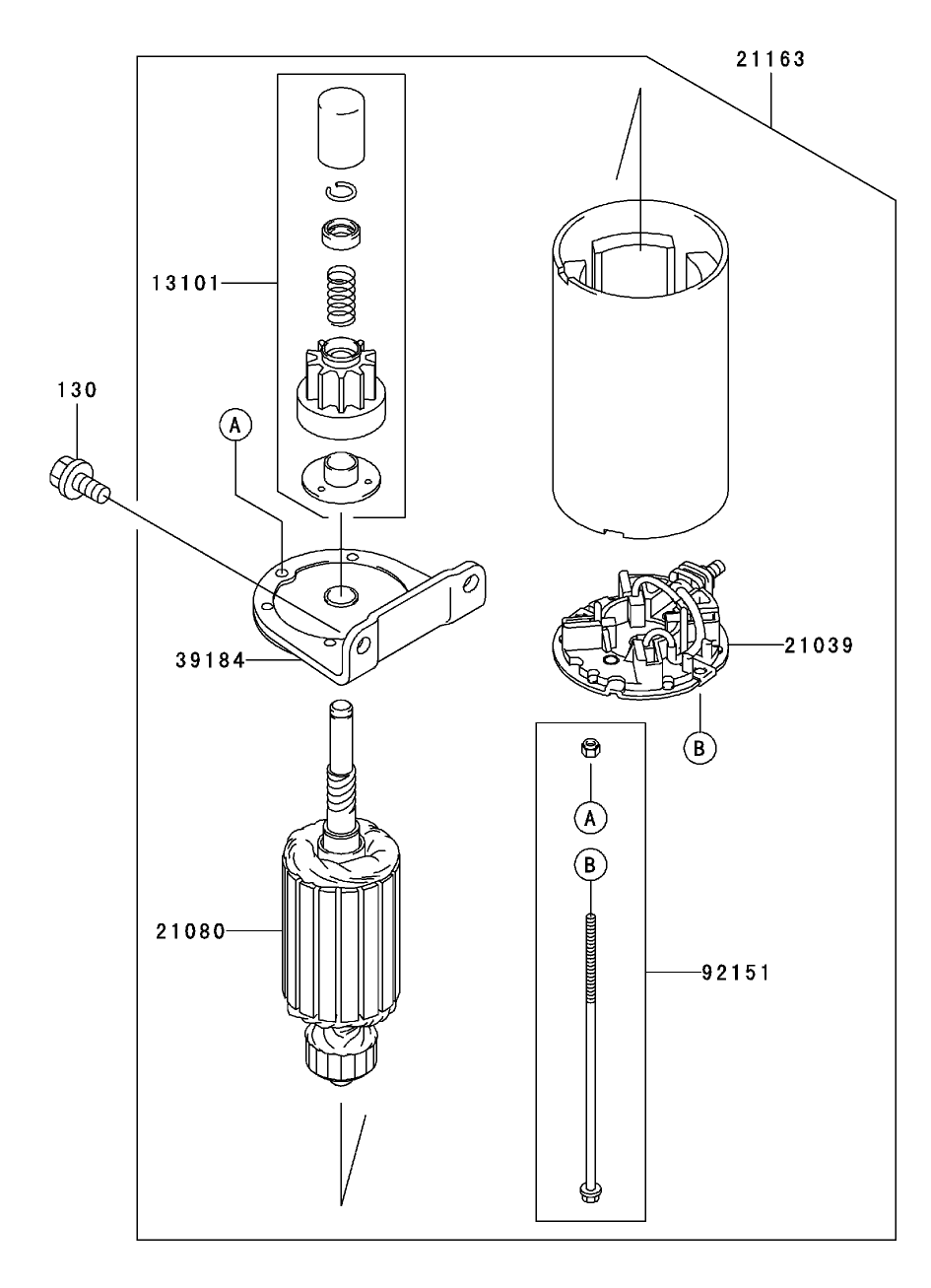 Starter Assembly  Kawasaki FH500V-BS36