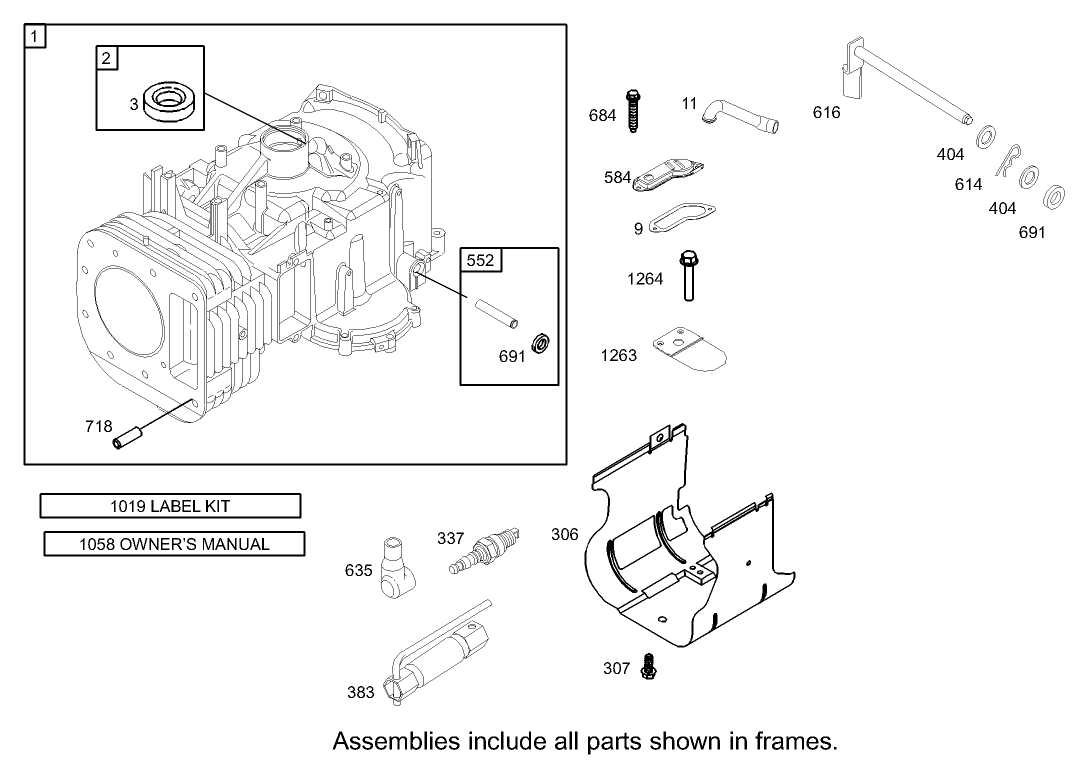 Cylinder Assembly Engine Briggs and Stratton Model 31F777-0161-E1