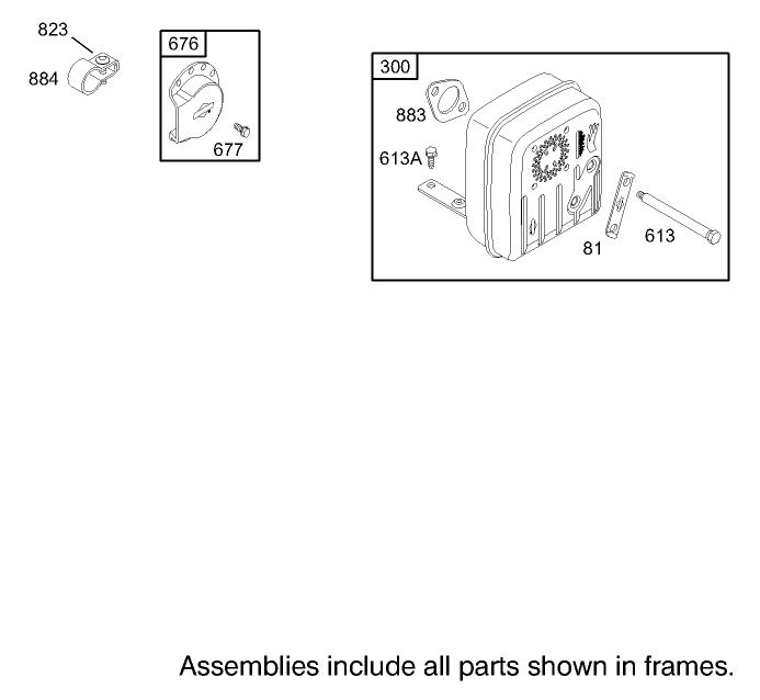 Muffler and Fuel Tank Assembly Engine Briggs and Stratton Model 31F777-0161-E1