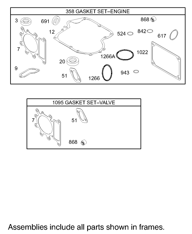 Gasket Assembly Engine Briggs and Stratton Model 31F777-0161-E1