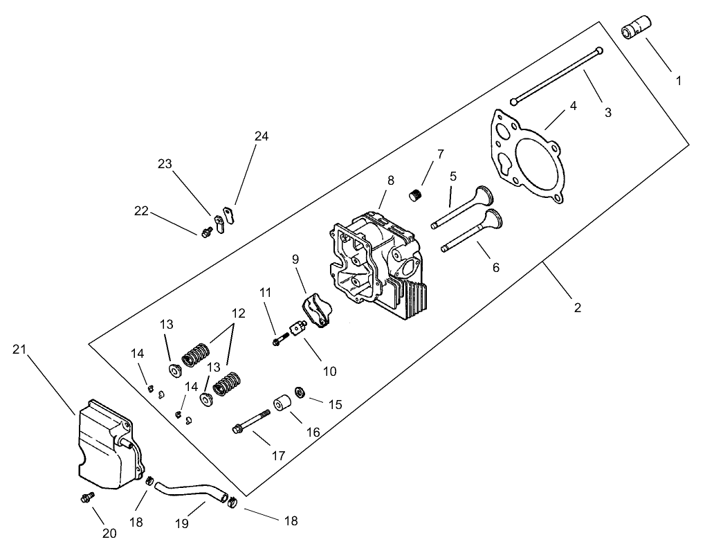 Head/Valve/Breather Assembly  Kohler CV 490S-27503