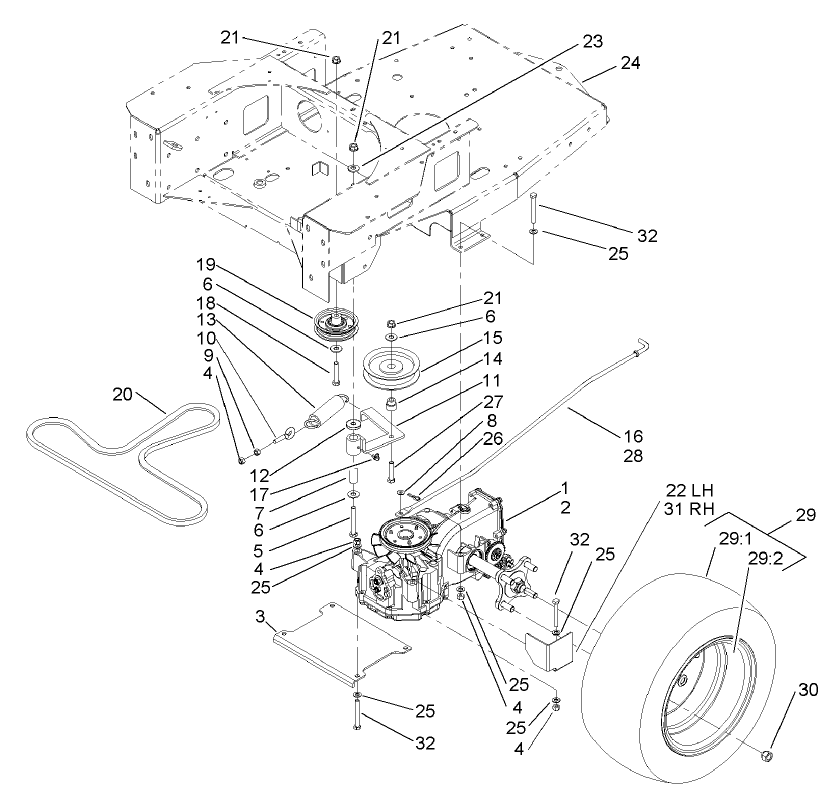 Hydro and Belt Drive Assembly