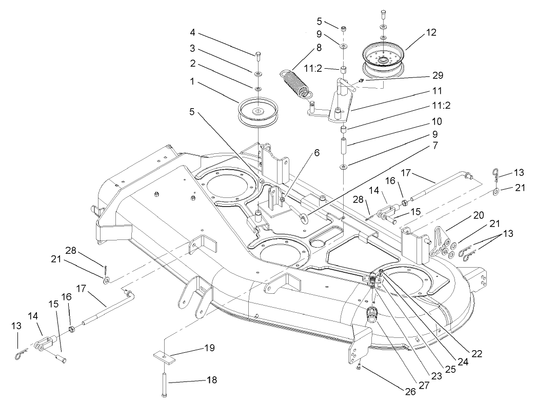 52in Deck Belt Drive and Lift Assembly