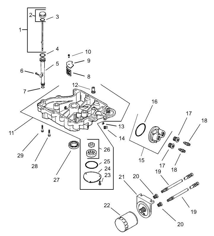 Oil Pan/Lubrication Assembly Kohler CV 490S-27503