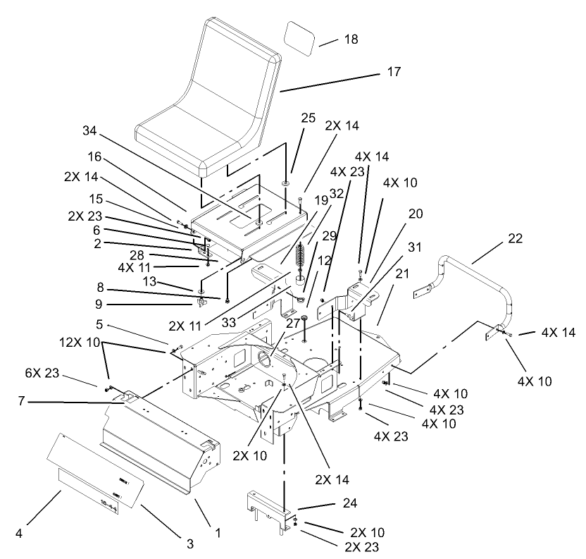 Main Frame and Seat Assembly