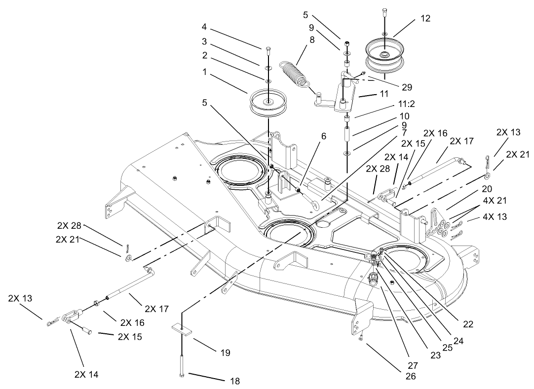 52in Deck Belt Drive and Lift Assembly