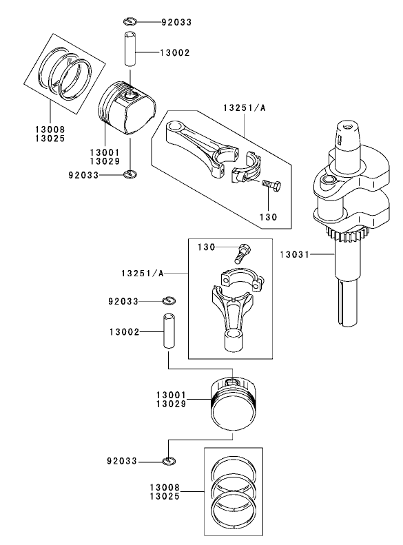 Piston / Crankshaft Assembly  Kawasaki FH531V-CS07