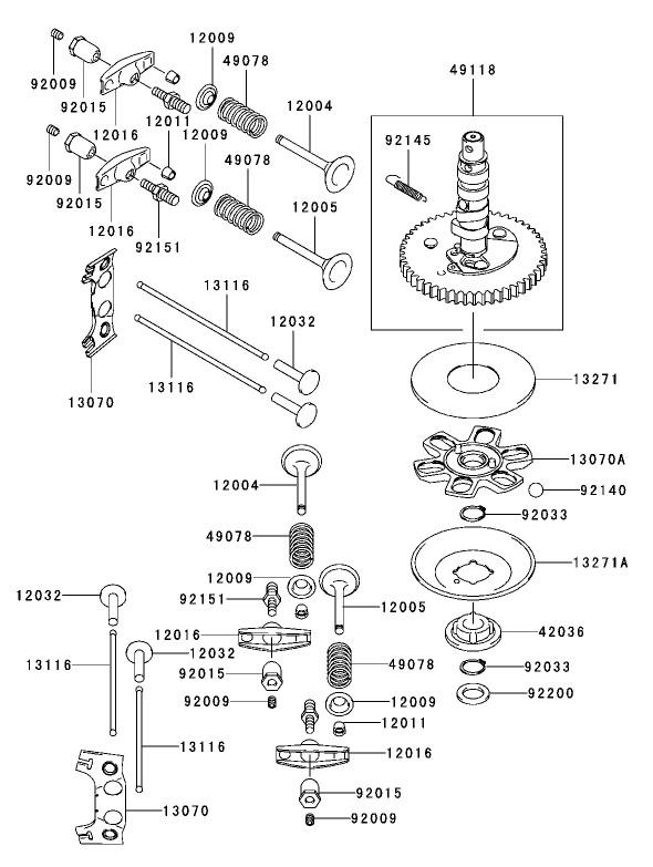 Valve / Camshaft Assembly  Kawasaki FH531V-CS07