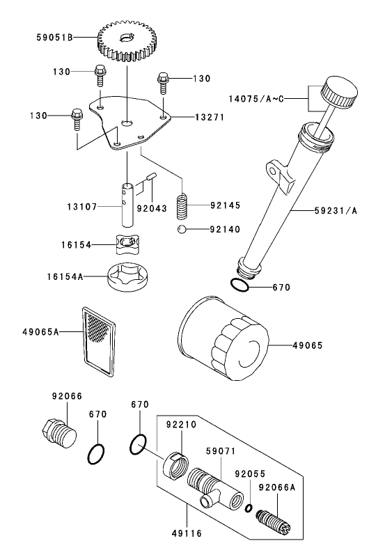Lubrication Equipment Assembly  Kawasaki FH531V-CS07