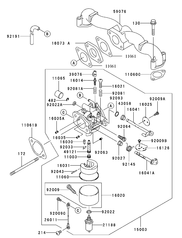 Carburetor Assembly  Kawasaki FH531V-CS07