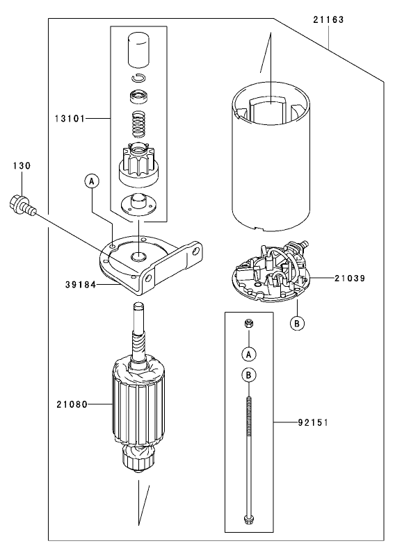Starter Assembly  Kawasaki FH531V-CS07